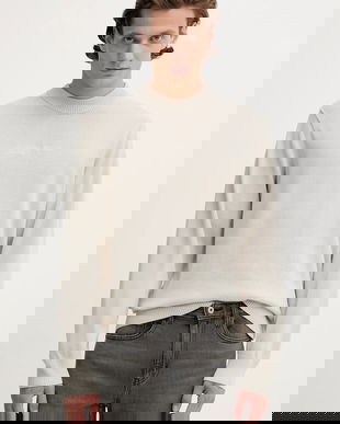 Karl Lagerfeld Jeans pulover de bumbac culoarea bej, light, A4M18033