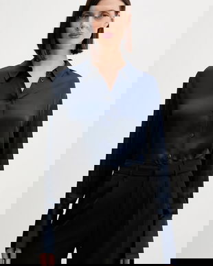 Pedro del Hierro cămașă culoarea bleumarin, cu guler clasic, regular, 6632950