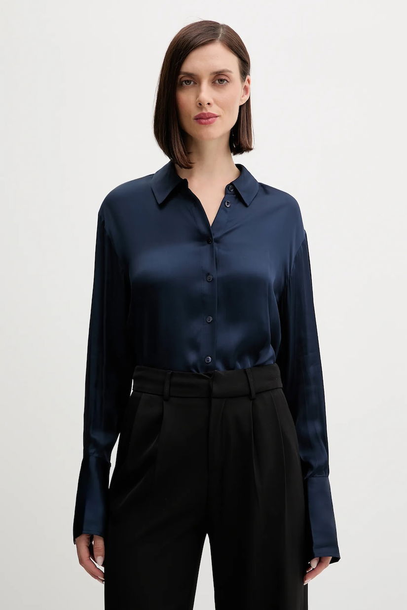Pedro del Hierro cămașă culoarea bleumarin, cu guler clasic, regular, 6632950