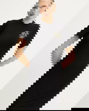 Versace Jeans Couture rochie culoarea negru, mini, drept, 79HAOT00 CJ03T