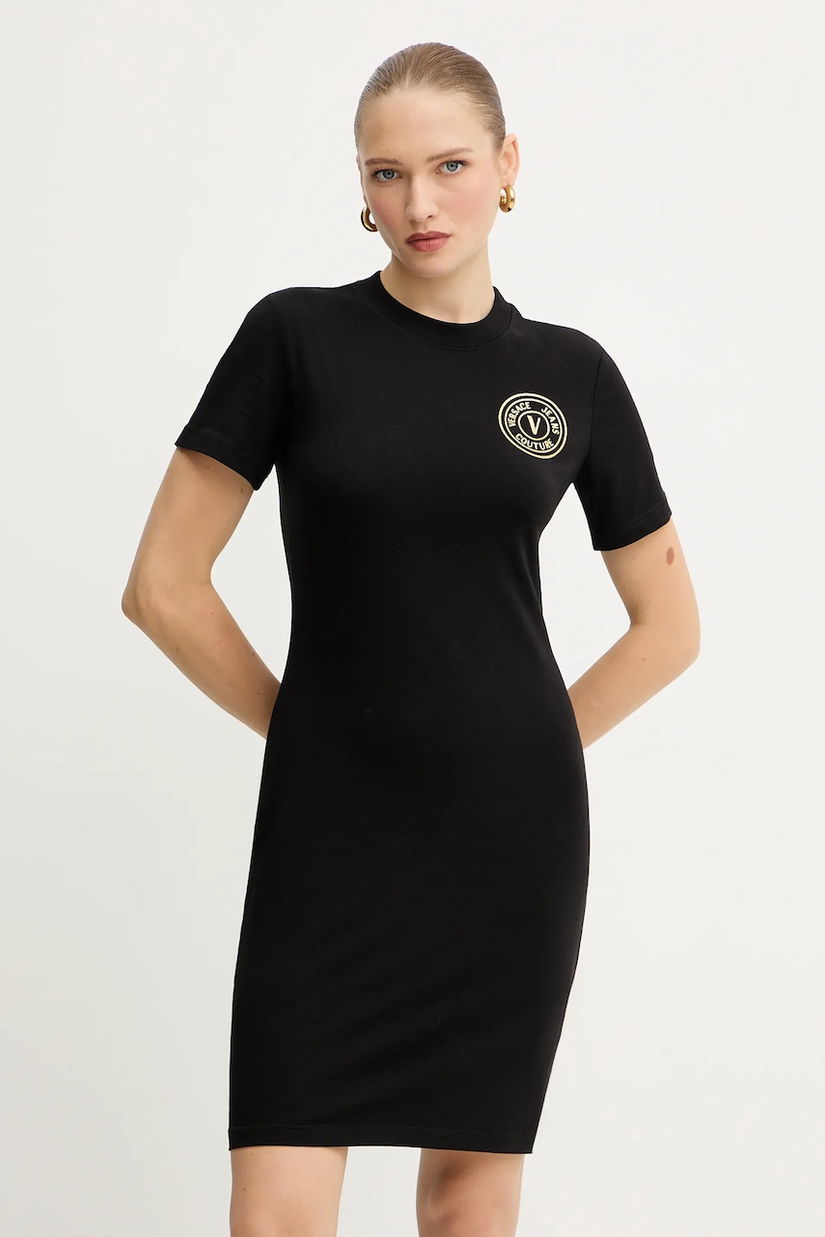 Versace Jeans Couture rochie culoarea negru, mini, drept, 79HAOT00 CJ03T