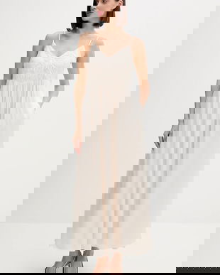 Pedro del Hierro rochie culoarea bej, maxi, evazați, 3812198