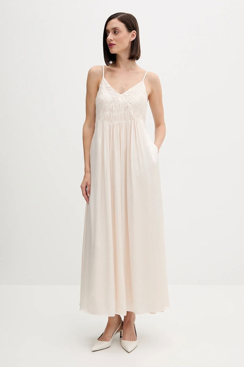 Pedro del Hierro rochie culoarea bej, maxi, evazați, 3812198