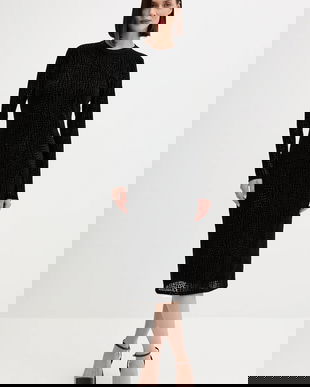 Joop! rochie culoarea negru, midi, mulată, 30048292