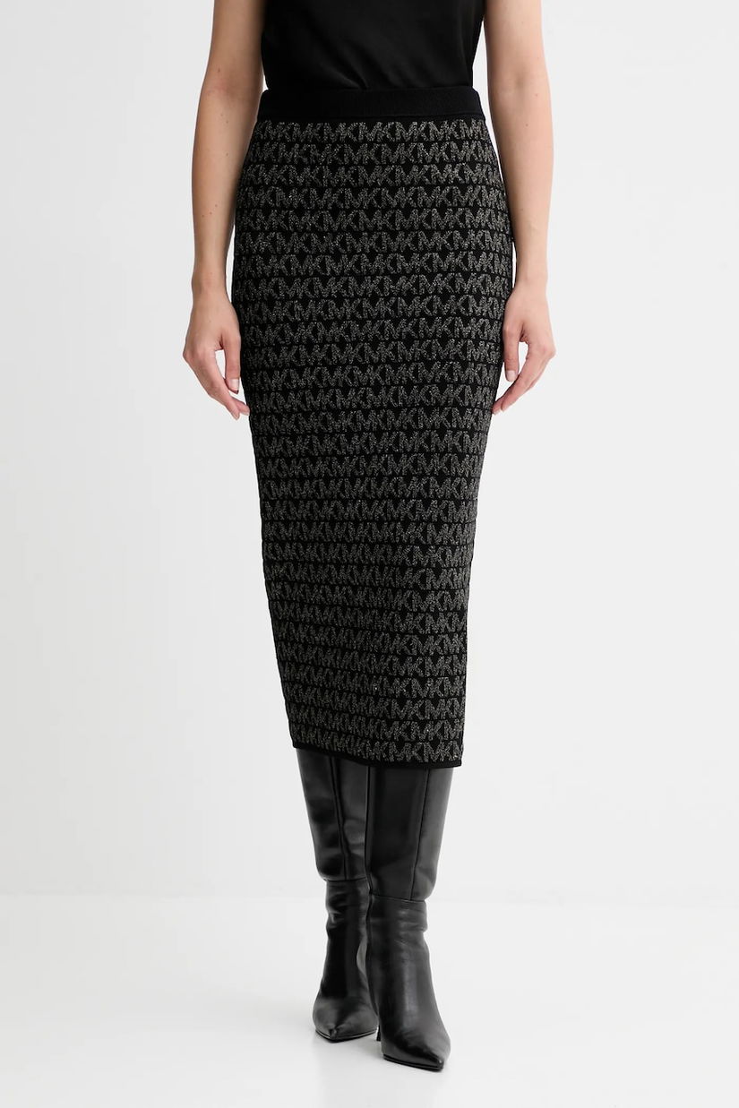 MICHAEL Michael Kors fustă culoarea negru, midi, creion, MF570L4K0K