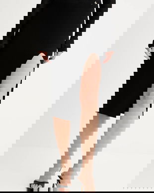 Silvian Heach fusta GEAMA culoarea negru, midi, creion, GPP25210LO