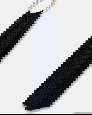 BOSS fular culoarea negru, cu imprimeu, 50518661