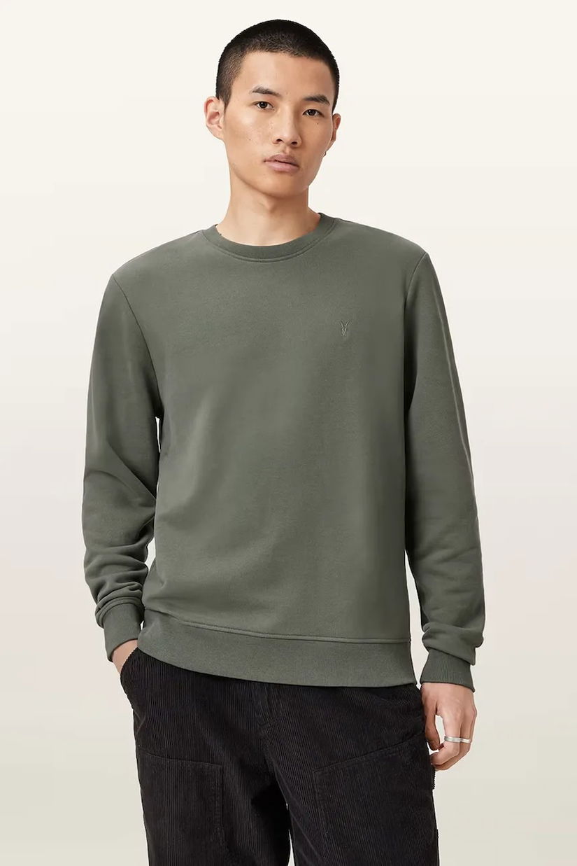 AllSaints hanorac de bumbac RAVEN CREW culoarea bej, uni, M037NB