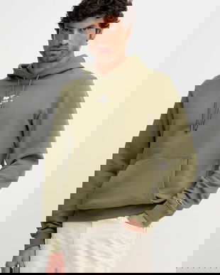 Lacoste hanorac de bumbac culoarea bleumarin, cu glugă, cu imprimeu, SH2740