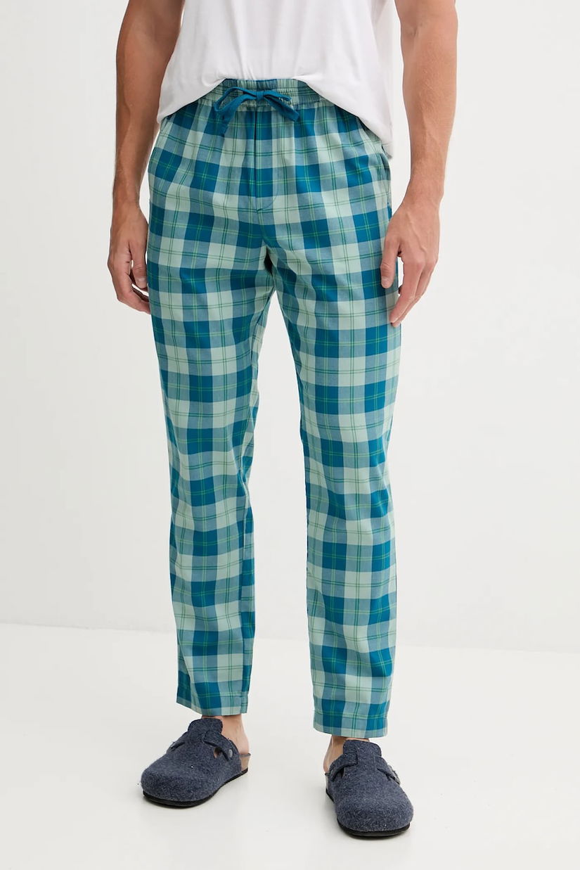 United Colors of Benetton pantaloni pijama bumbac culoarea verde, cu imprimeu, 4MYG4F00D