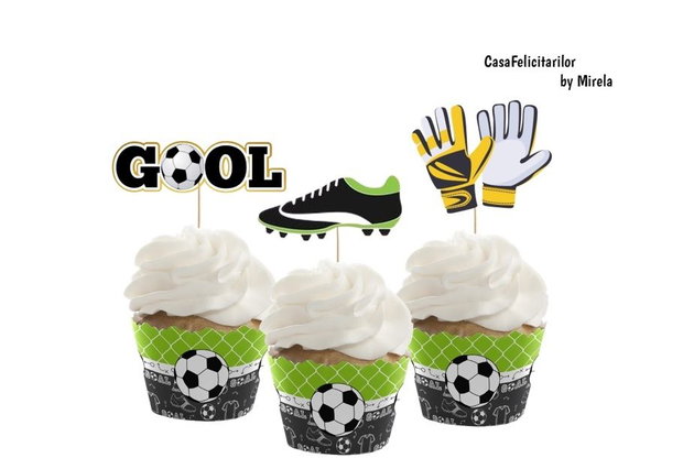 Învelitori brioșe fotbal personalizate