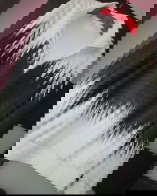 bluza moderna alb/negru L