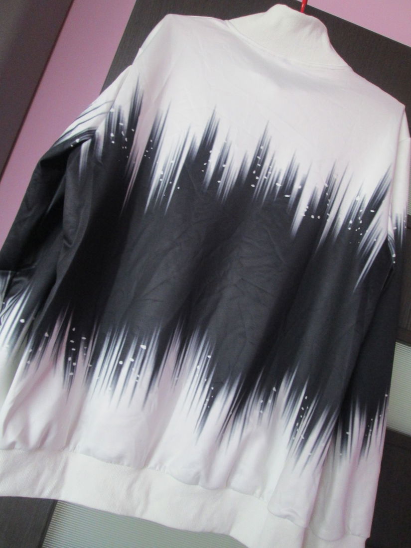 bluza moderna alb/negru L