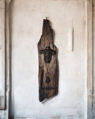 Decorațiune Rustică Unicat  Cruce pe Lemn Recuperat
