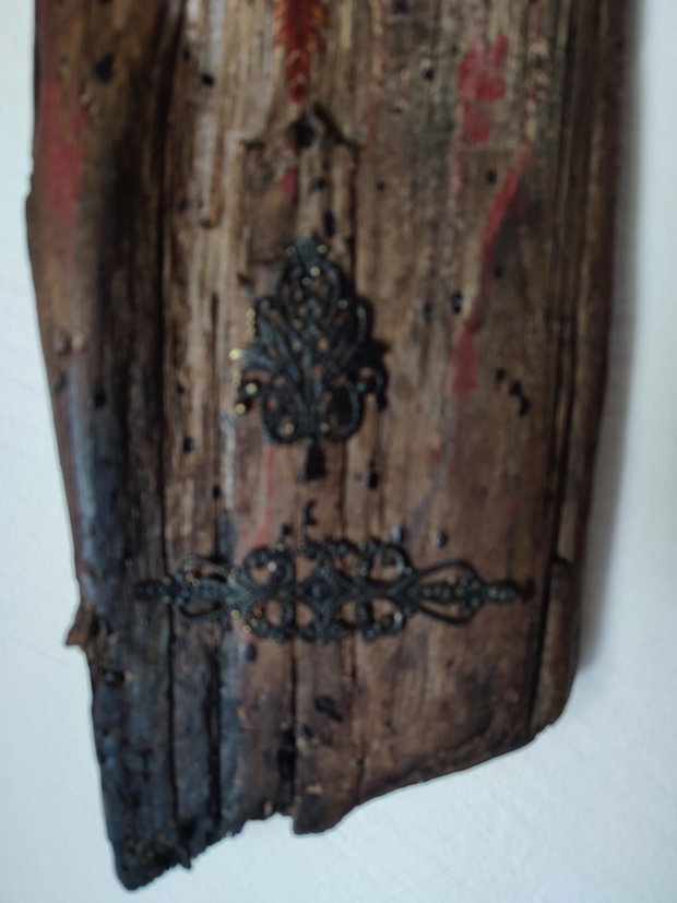 Decorațiune Rustică Unicat Cruce pe Lemn Recuperat
