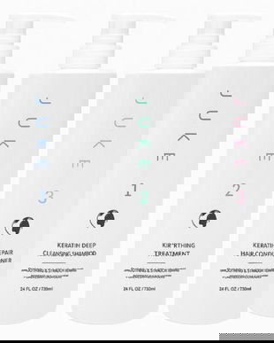 Tratament Profesional cu Keratină Juke – Pachet Complet pentru Îndreptare și Reparare Intensivă ( Sampon 730 ml + Balsam 730 ml+ Tratament 730 ml )