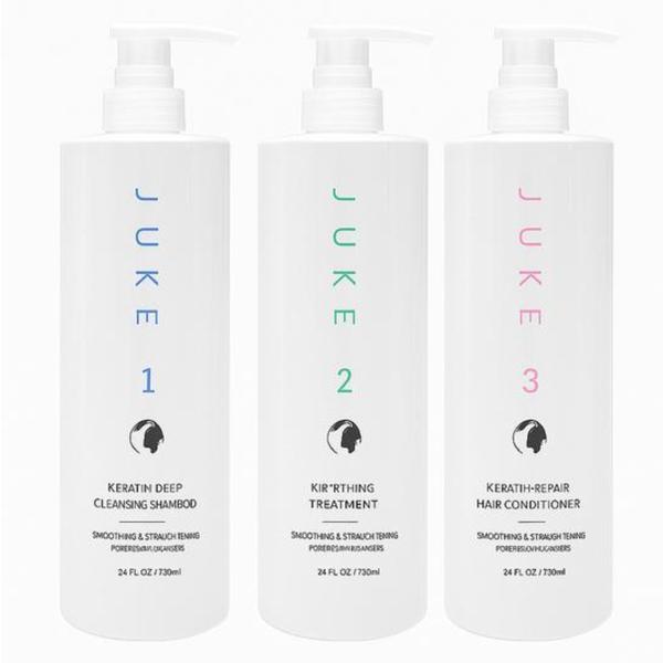 Tratament Profesional cu Keratină Juke &ndash; Pachet Complet pentru &Icirc;ndreptare și Reparare Intensivă ( Sampon 730 ml + Balsam 730 ml+ Tratament 730 ml )