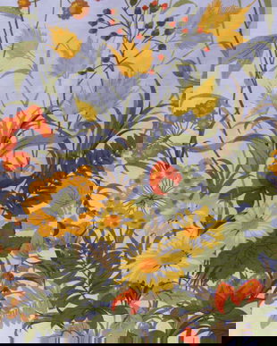 Noi-set 2 draperii cu flori