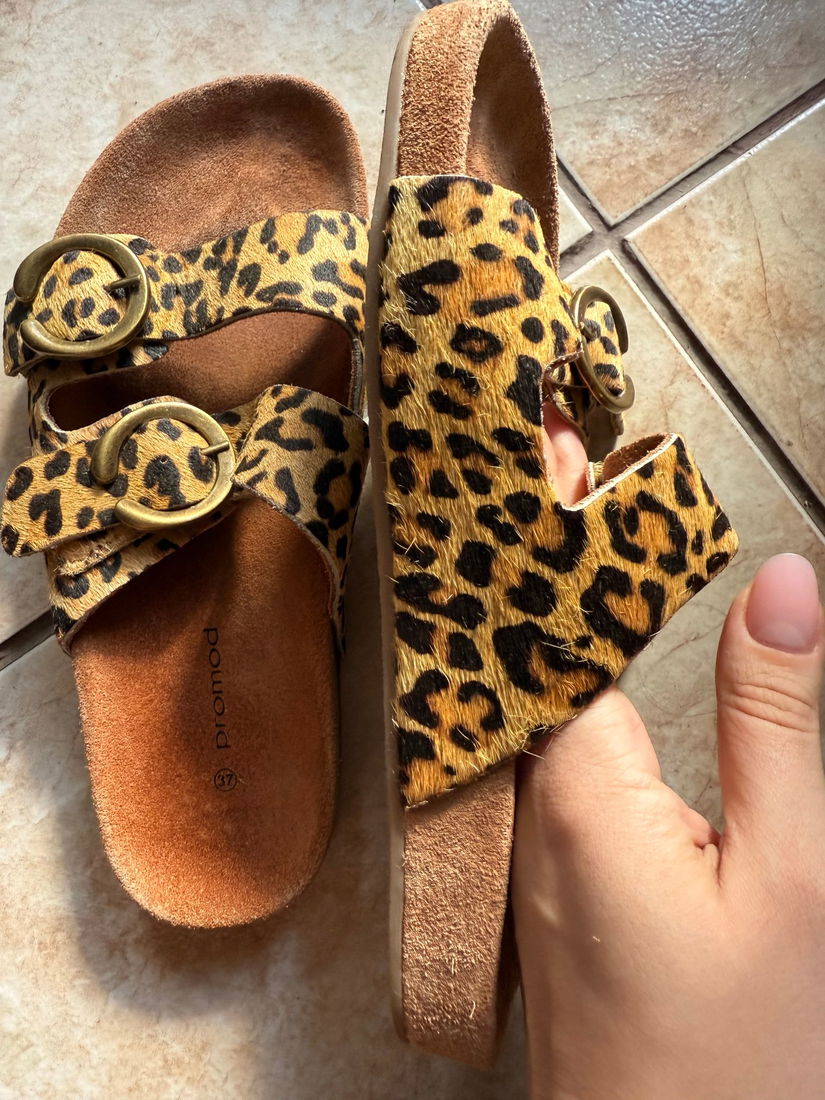 Papuci piele Promod