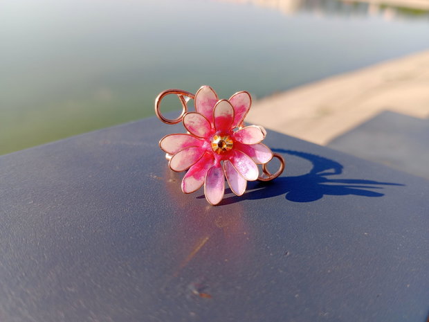 Inel reglabil floare roz