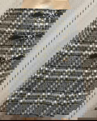 FUSTA DEOSEBITA COMBINATIE LANA SI PIELE ,MARIME 44 MADE IN ITALY