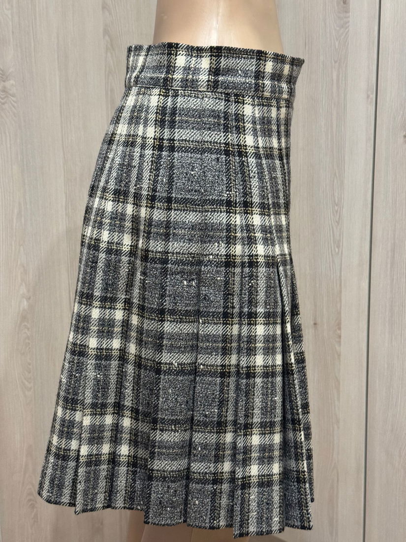 FUSTA DEOSEBITA COMBINATIE LANA SI PIELE ,MARIME 44 MADE IN ITALY