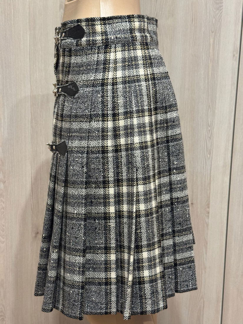 FUSTA DEOSEBITA COMBINATIE LANA SI PIELE ,MARIME 44 MADE IN ITALY