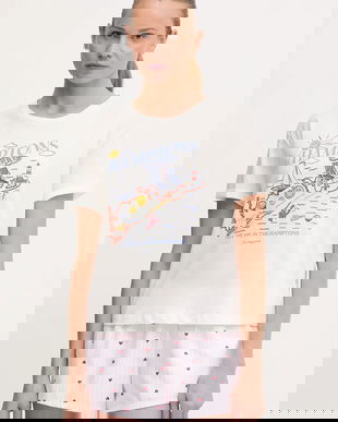 women'secret compleu pijama 2-pack culoarea alb, bumbac, 3279720