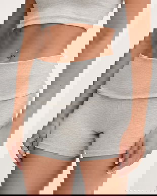 Casall pantaloni scurți de yoga Sublime culoarea gri, melanj, high waist, 25252