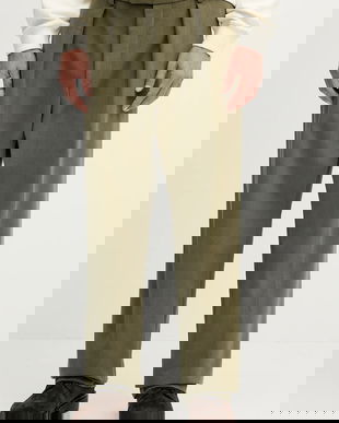 BOSS pantaloni de bumbac BECKHAM X BOSS culoarea verde, drept, 50554875