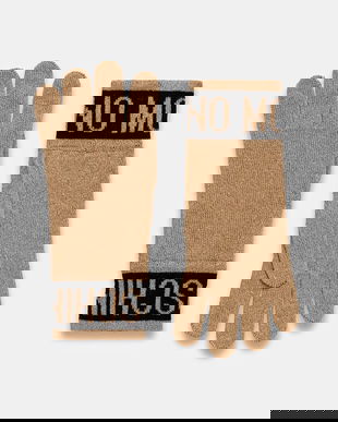 Moschino mănuși din amestec de lână culoarea auriu, M3166 65422