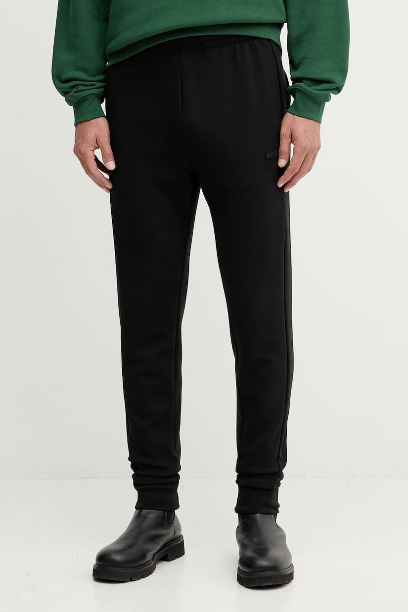 Lacoste pantaloni de trening culoarea negru, melanj, XH9583