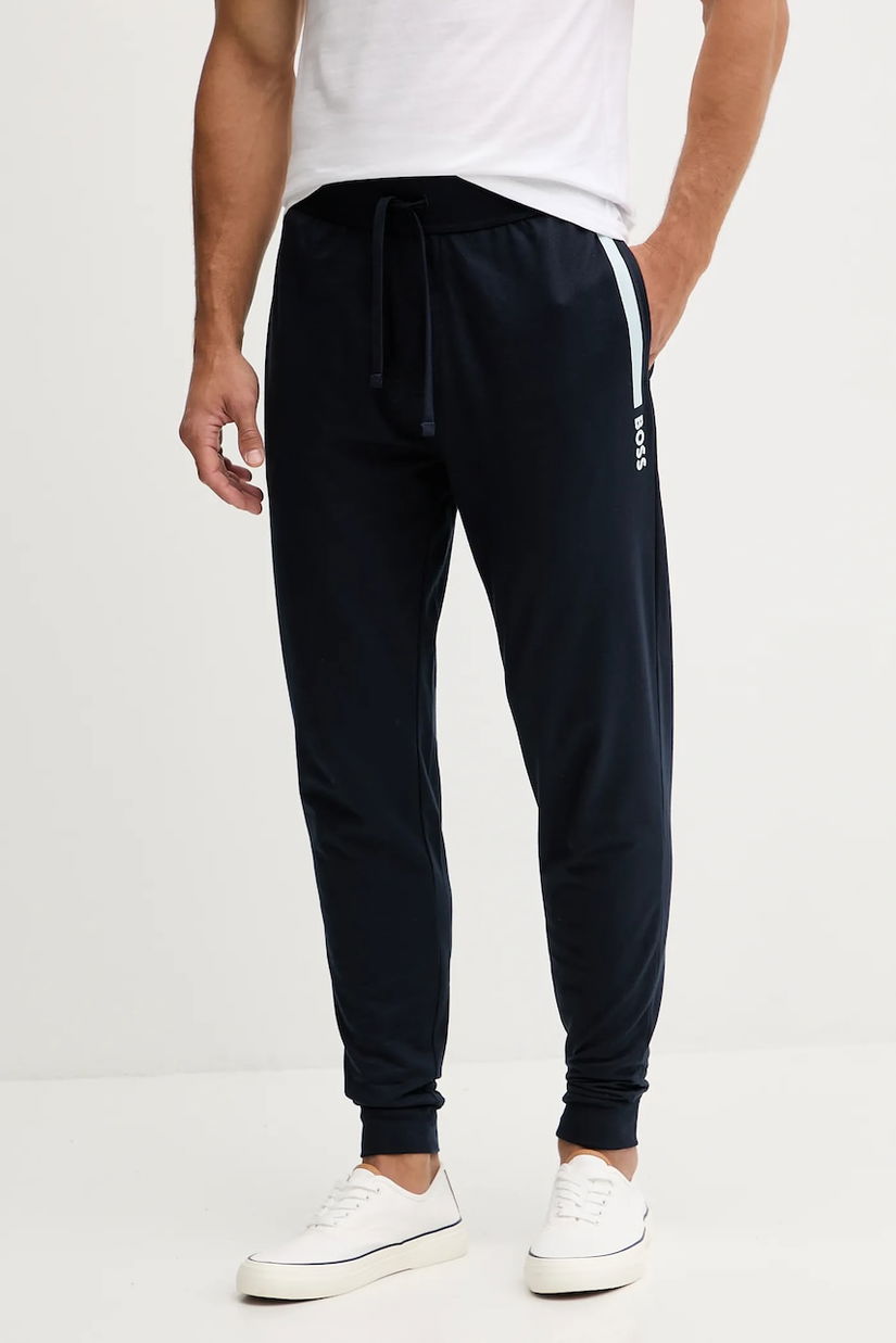 BOSS pantaloni lounge din bumbac culoarea gri, cu imprimeu, 50545565