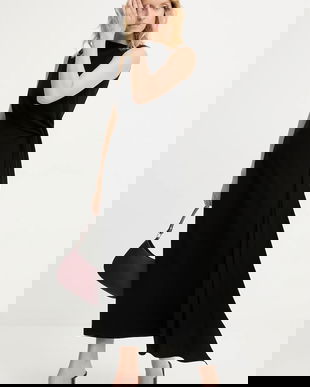 Answear.LAB rochie culoarea negru, maxi, drept