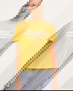 women'secret compleu pijama 2-pack culoarea galben, bumbac, 3279721