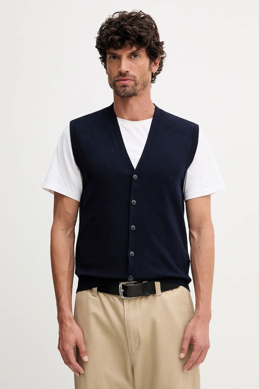 United Colors of Benetton vestă culoarea bleumarin, 110XU401G