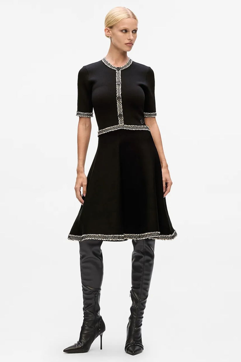 Karl Lagerfeld rochie culoarea negru, mini, evazați, A4W13024