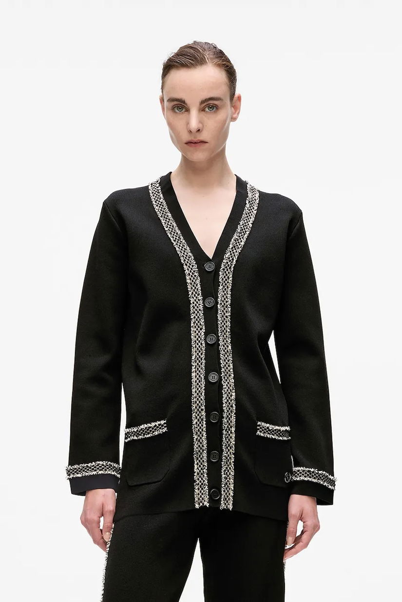 Karl Lagerfeld cardigan culoarea negru, A4W18036