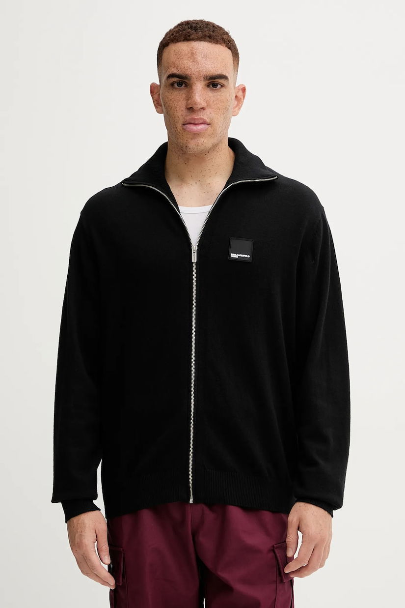 Karl Lagerfeld Jeans cardigan din amestec de lână culoarea negru, A4M18031