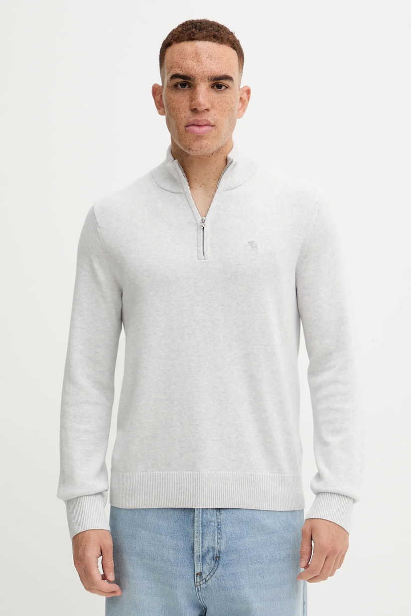 Abercrombie & Fitch pulover din amestec de lână culoarea gri, cu turtleneck, KI120-5139-110
