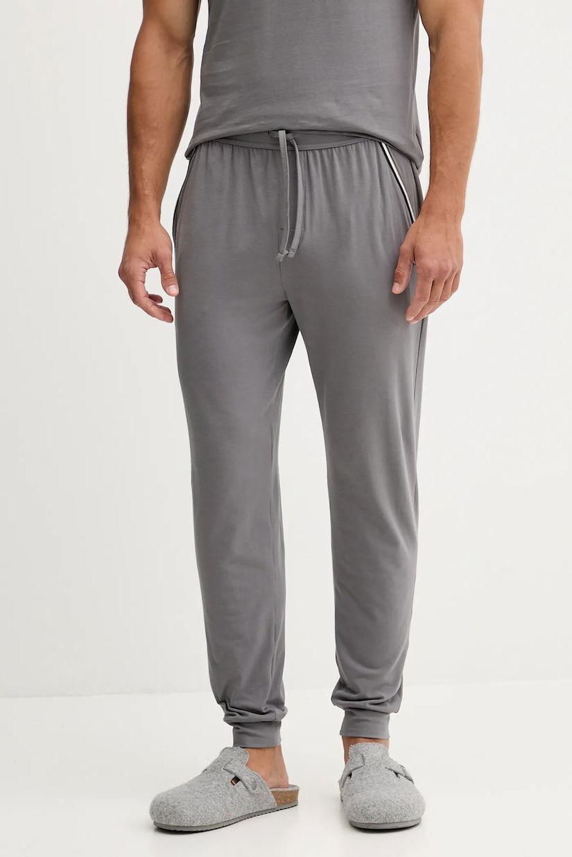 BOSS pantaloni de lounge culoarea gri, cu imprimeu, 50550485