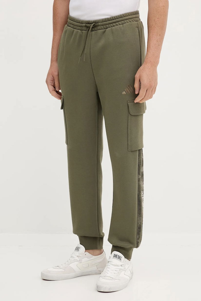 adidas pantaloni de trening culoarea verde, cu imprimeu, JM1714