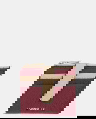 Coccinelle portofel de piele METALLIC TRICOLOR culoarea bordo, E2.M10.11.F7.01