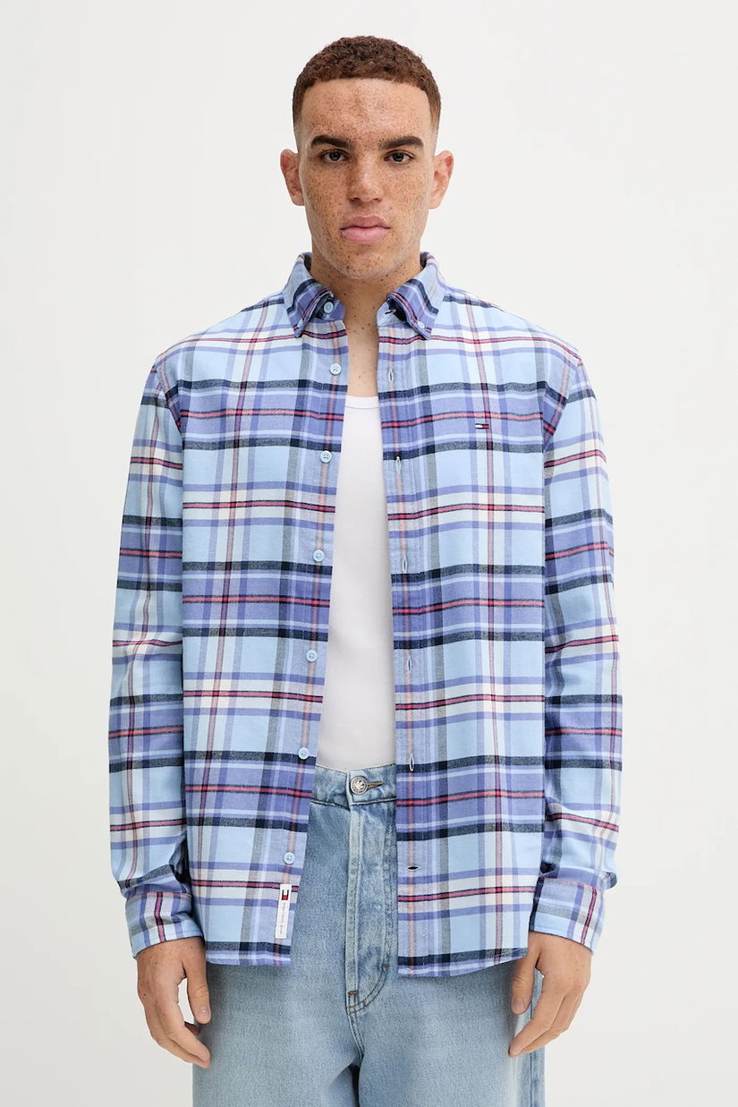 Tommy Jeans cămașă din bumbac cu guler button-down, regular, DM0DM22024