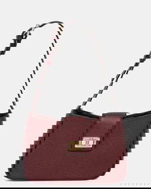 Geox poșetă de piele SOLANGY culoarea bordo, D45KSA 00046