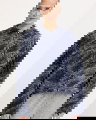 The North Face hanorac fleece Extreme Pile culoarea bleumarin, cu imprimeu, NF0A8D5XD3O1