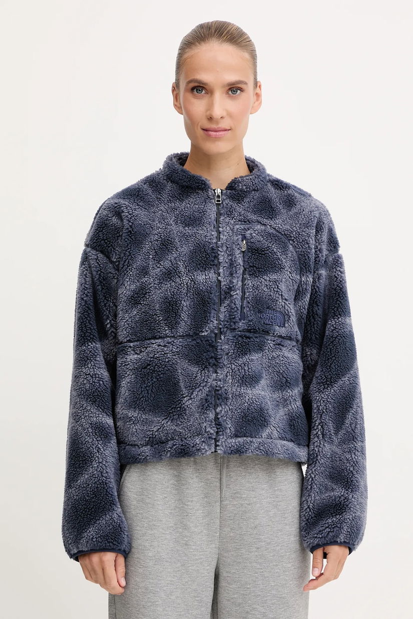 The North Face hanorac fleece Extreme Pile culoarea bleumarin, cu imprimeu, NF0A8D5XD3O1