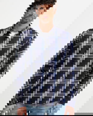 Pepe Jeans cămașă din bumbac culoarea bleumarin, regular, PM3090824