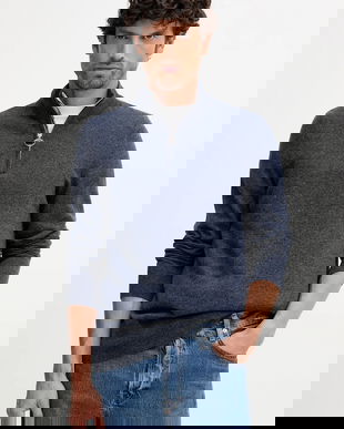 Barbour pulover de lână WATERBURY culoarea bleumarin, cu turtleneck, MKN1663