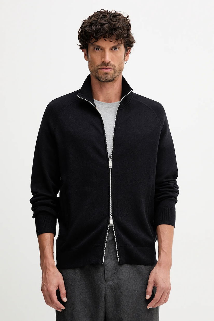 BOSS cardigan din amestec de lână culoarea negru, 50543150